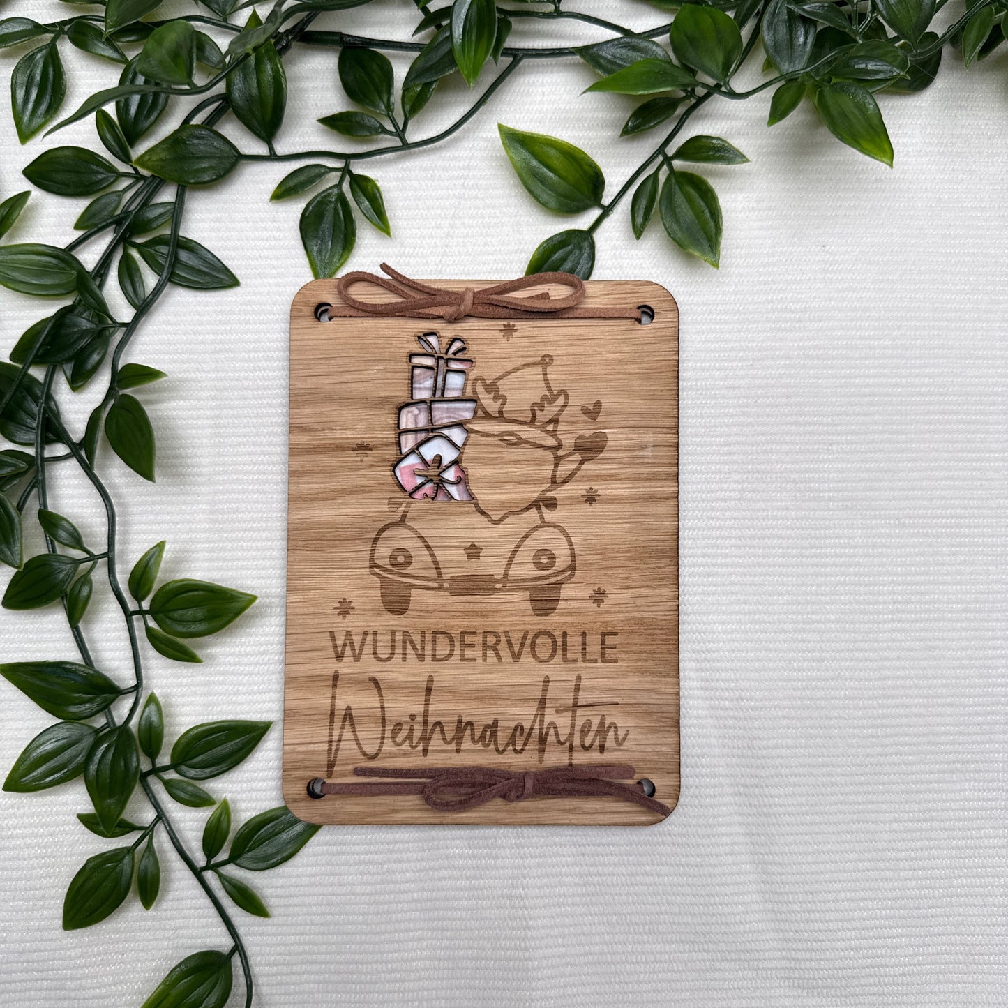 Geldgeschenkkarte "Wundervolle Weihnachten" I Holz I Personalisierte Geldgeschenkkarte I Handgemacht I Nachhaltige Geschenkidee