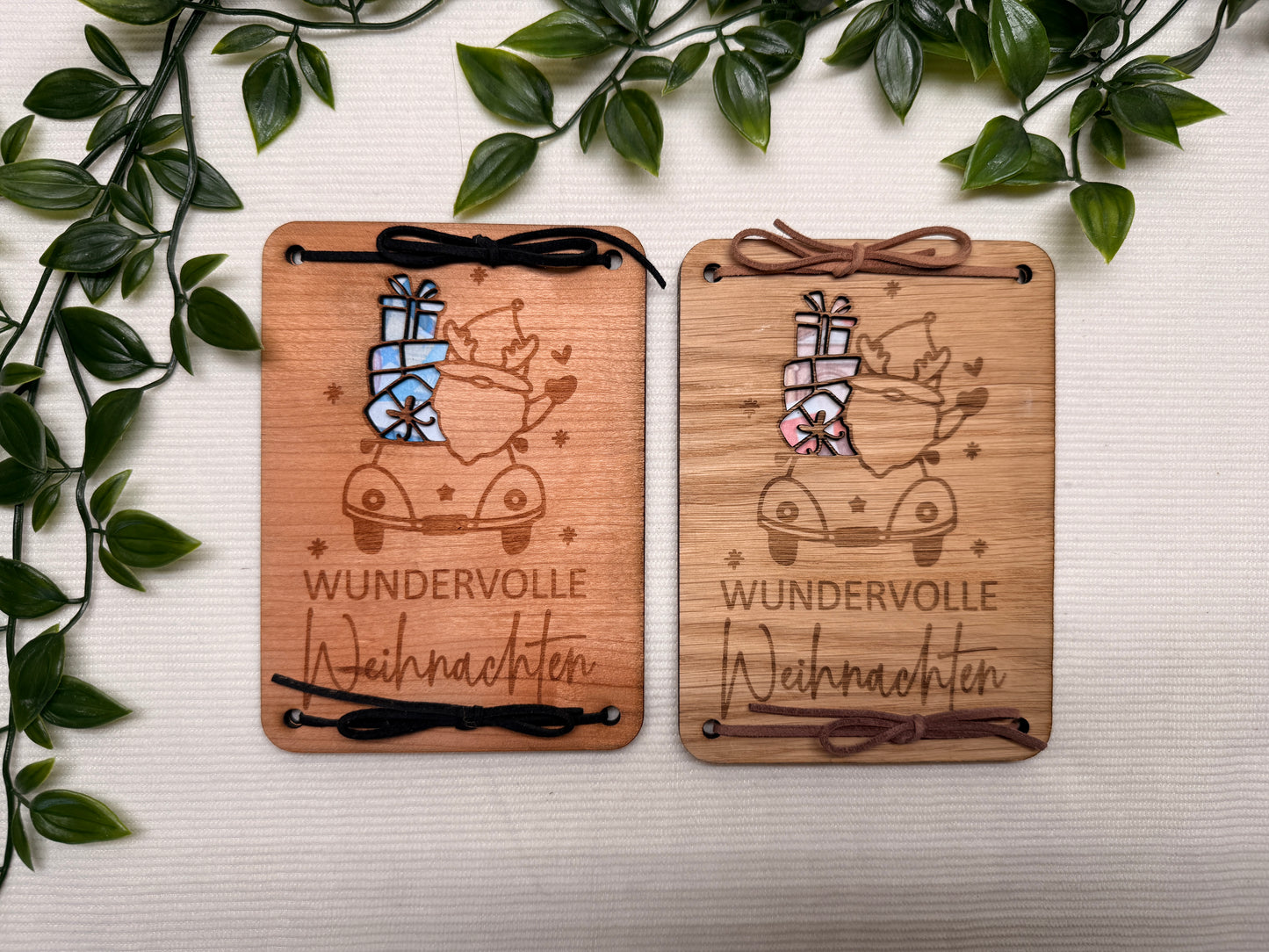 Geldgeschenkkarte "Wundervolle Weihnachten" I Holz I Personalisierte Geldgeschenkkarte I Handgemacht I Nachhaltige Geschenkidee